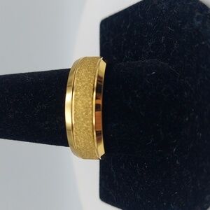 Vtg Titanium & 18k Gold Plated Ring,VGC, sz 10.